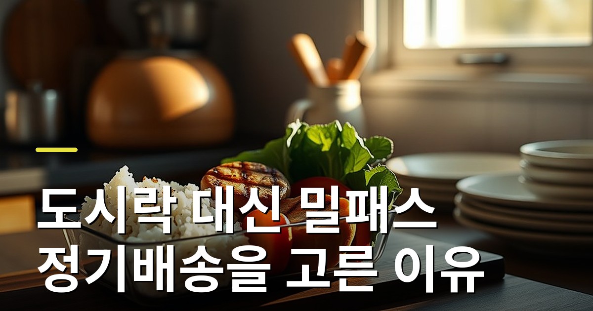 밀키트와 편의점 도시락 대신 밀패스 정기배송을 고른 이유