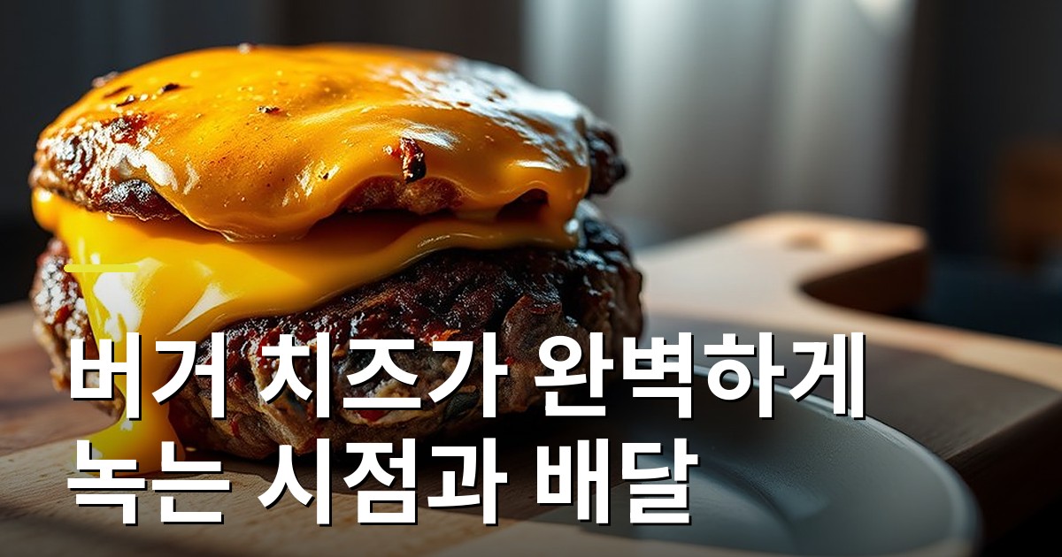 버거 치즈가 완벽하게 녹는 시점과 배달 온도 관리 팁